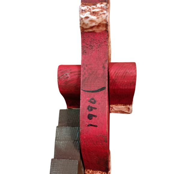 Handmade Christmas Wooden Santas Hand Painted 2 Unique, One of a Kind pieces - Picture 11 of 12